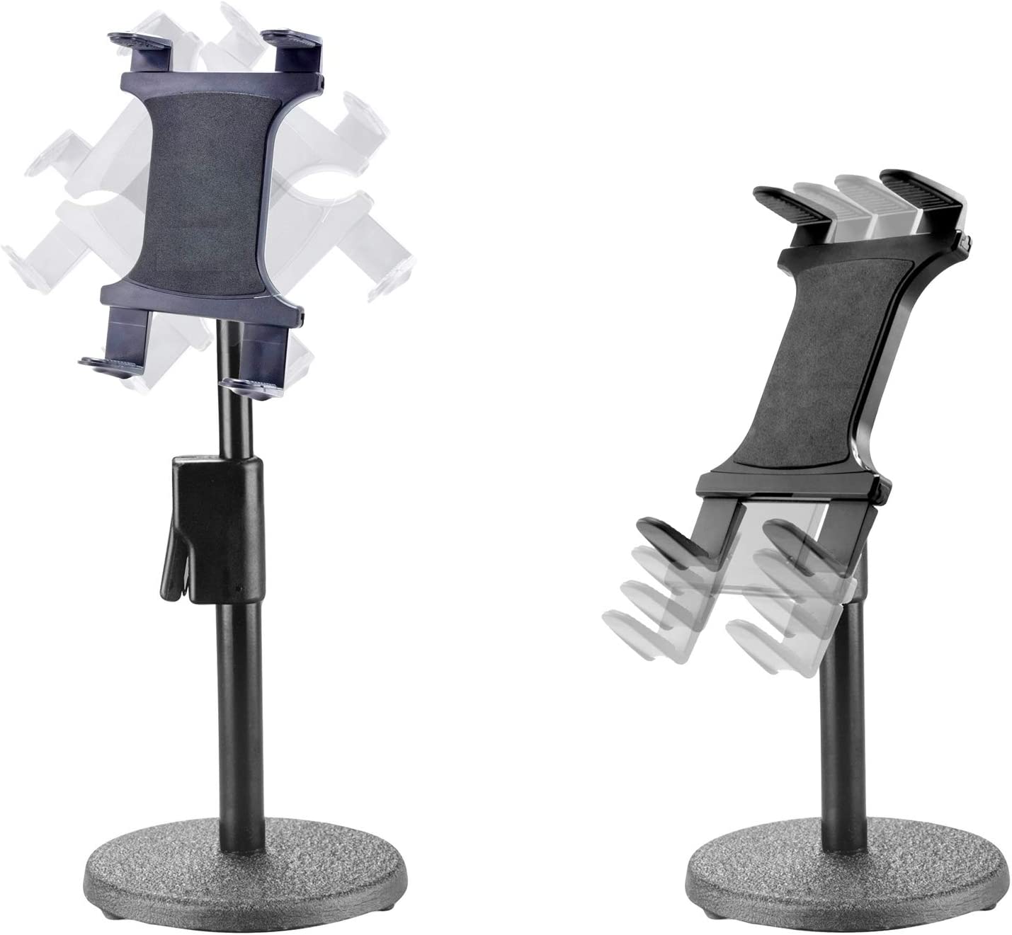 360° Rotate Tablet Holder Podium Stand Mount w/Quick Release Telescopic Eye Level Height Adjust for Apple iPad Pro Air Mini Samsung Galaxy Tab Google Microsoft Surface Book 7-12" Tablets