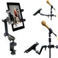 Heavy Duty Aluminum Alloy Pole/Bar Stand Desktop Clamp Tablet Mount